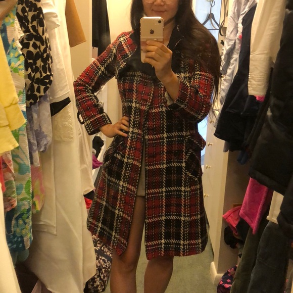 Double breasted long wool trench coat - Picture 7 of 8